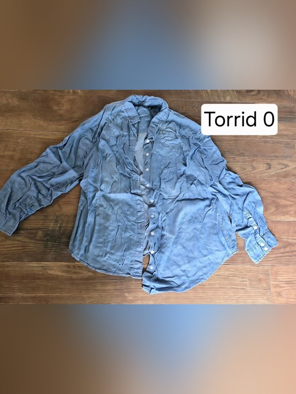 torrid Light Blue Casual Button-Down Shirt